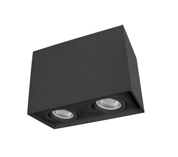 LED plafondspot dubbel kantelbaar - Cube Zwart - GU10 fitting