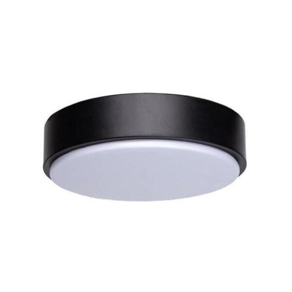 LED plafondlamp zwart rond- 12W vervangt 60W - 230x50mm