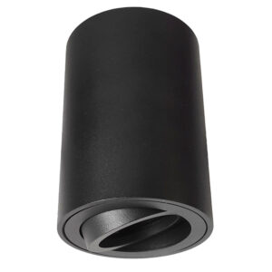 LED plafondspot - Tube rond - Zwart - met GU10 fitting - kantelbaar - excl. LED spot