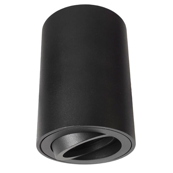 LED plafondspot - Tube rond - Zwart - met GU10 fitting - kantelbaar - excl. LED spot