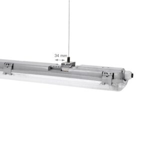 120cm LED armatuur IP65 + 2 LED TL buizen 18W p/s