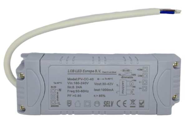 Dimbare LED driver 1-10V - voor 36W/40W LED paneel